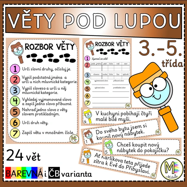 VĚTY POD LUPOU - rozbor vět pro 3.- 5. třídu