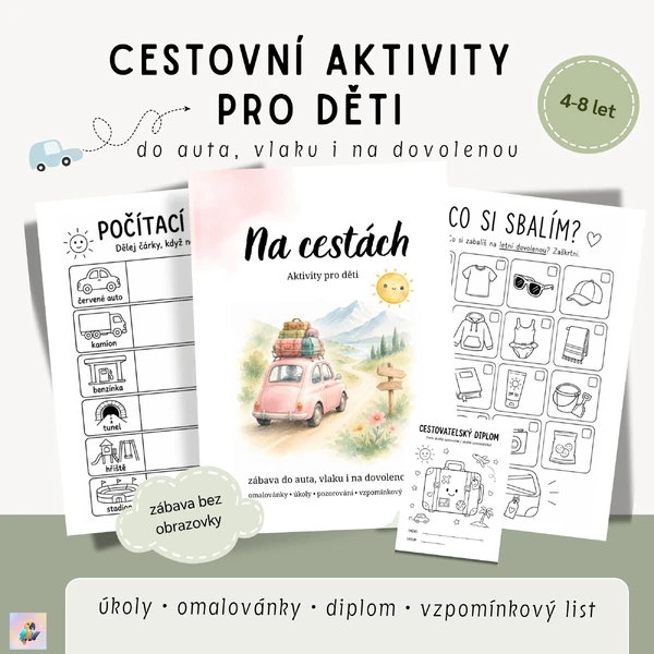 Zábava na dlouhé cesty | Cestovní aktivity pro děti 4–8 let