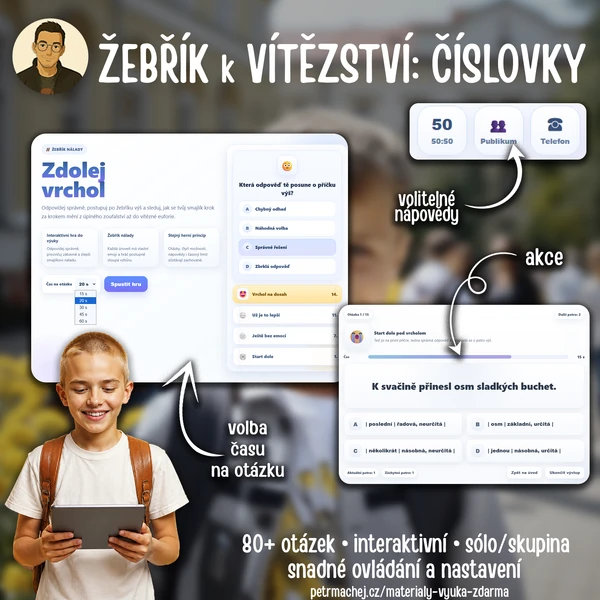 ČÍSLOVKY: Žebřík k vítězství (interaktivní výukový materiál)
