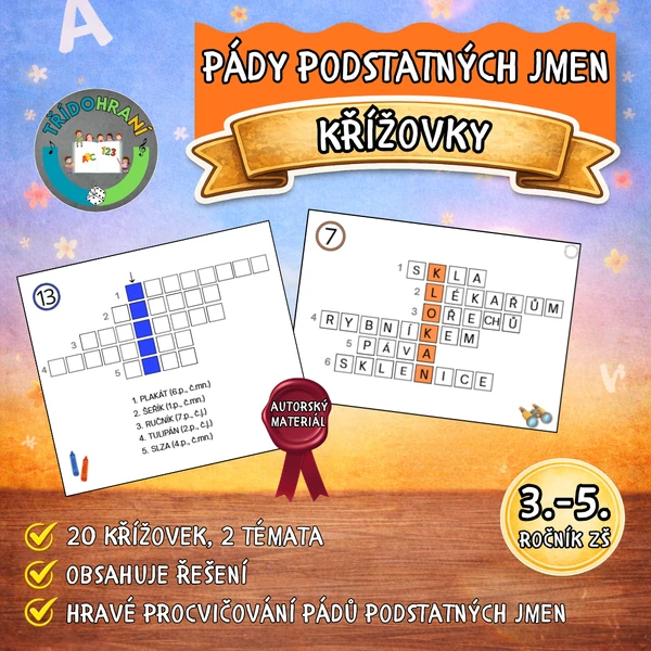 PÁDY PODSTATNÝCH JMEN - KŘÍŽOVKY
