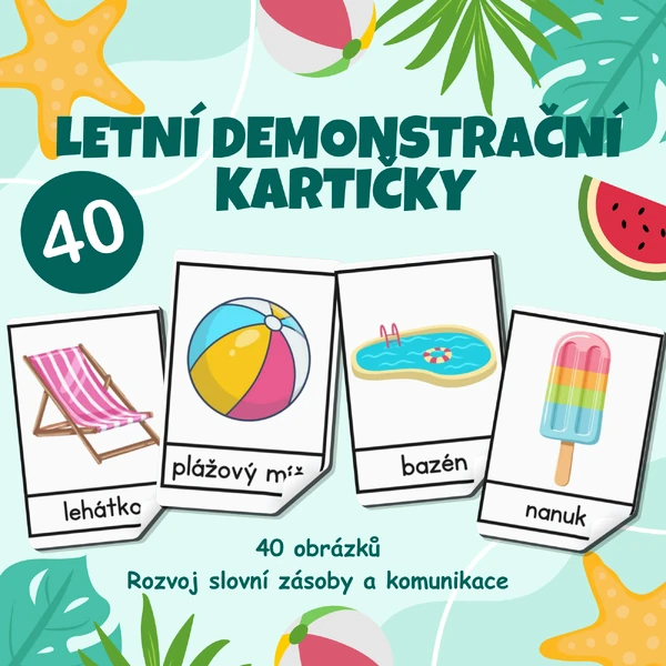 Letní demonstrační kartičky – 40 obrázků