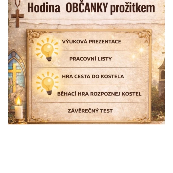 Křesťanství hrou (deskovka, prezentace, běhací kvíz, pracovní listy)