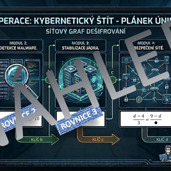 ÚNIKOVKA: Lineární rovnice – Operace Kybernetický štít (8.–9. třída)