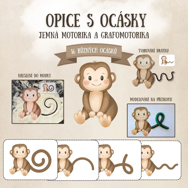 Opice s ocásky - jemná motorika a grafomotorika
