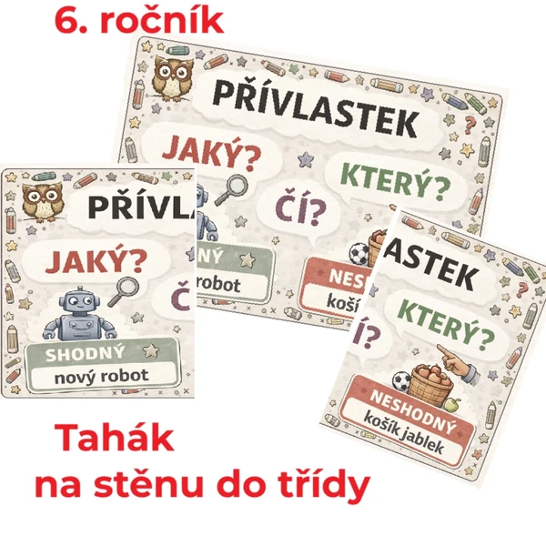 Přívlastek - tahák do třídy + pracovní list