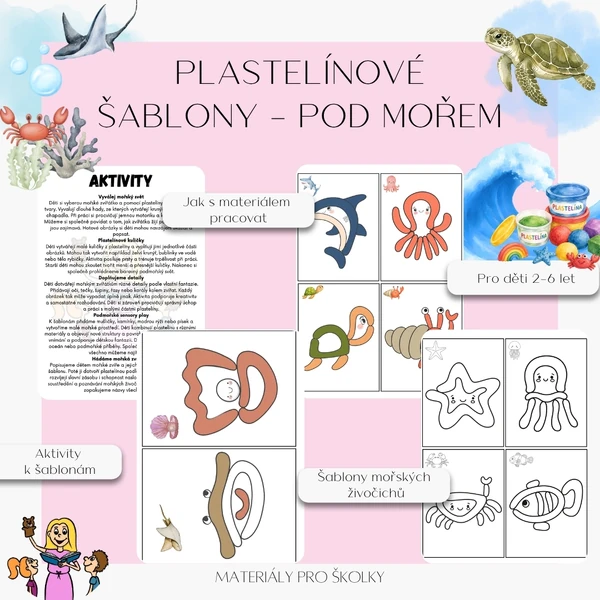 Plastelínové šablony - pod mořem