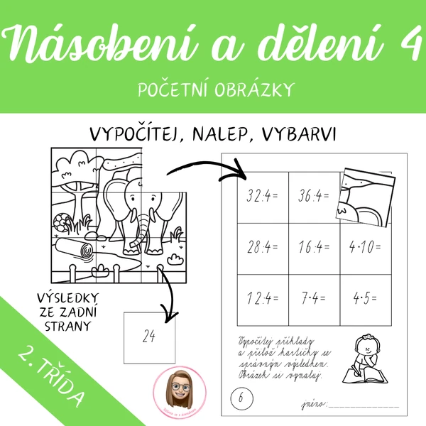 NÁSOBENÍ A DĚLENÍ 4 - početní obrázky