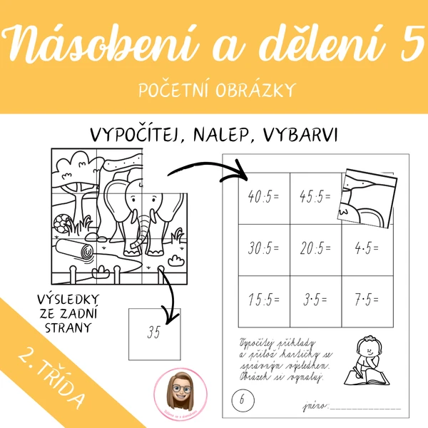 NÁSOBENÍ A DĚLENÍ 5 - početní obrázky