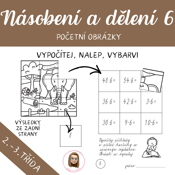 NÁSOBENÍ A DĚLENÍ 6 - početní obrázky