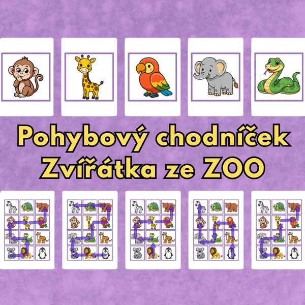 Pohybový chodníček ZVÍŘÁTKA ZE ZOO