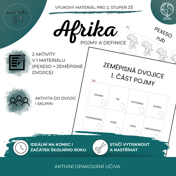Afrika - 2v1 opakovací aktivity