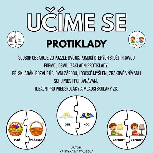 Protiklady – skládací puzzle pro děti 🧩