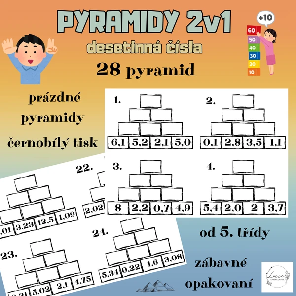 PYRAMIDY - desetinná čísla