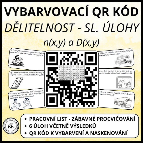Dělitelnost (sl. úlohy) - Vybarvovací QR kód