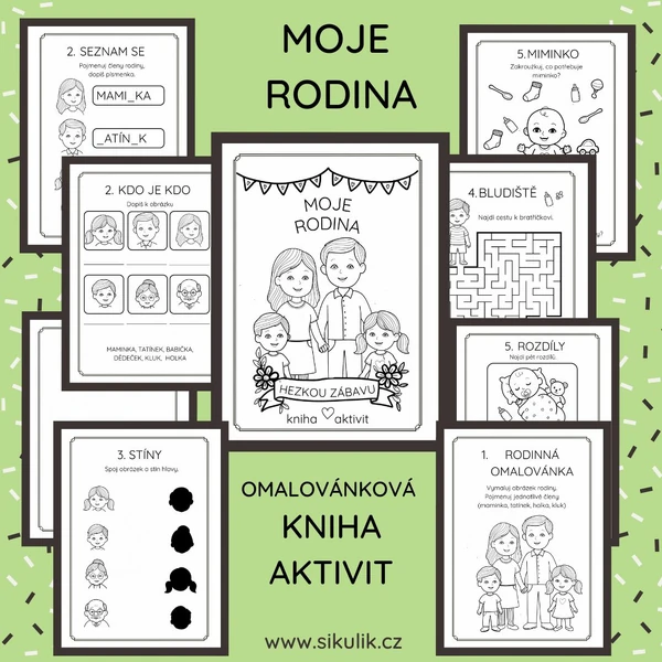 OMALOVÁNKOVÁ KNIHA AKTIVIT MOJE RODINA