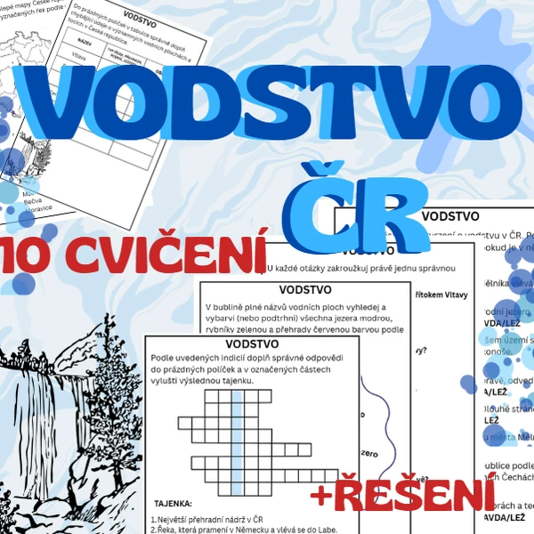 Vodstvo České republiky - soubor pracovních listů