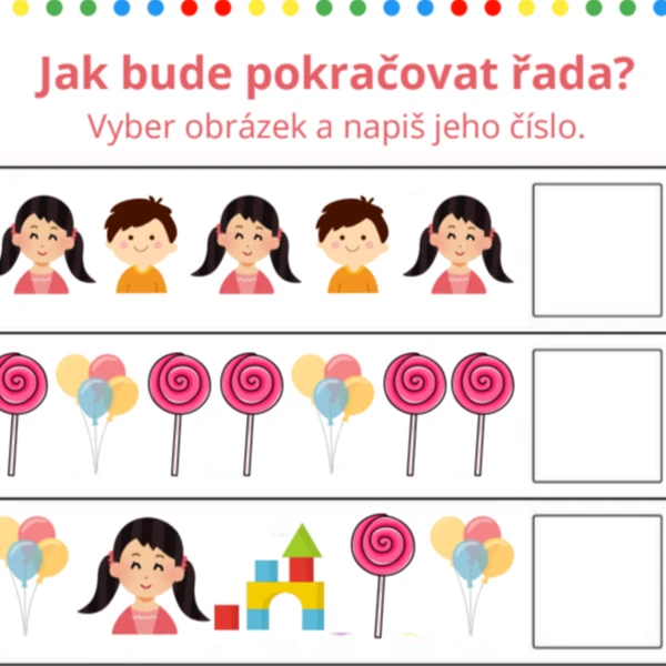 Logická obrázková řada - den dětí 