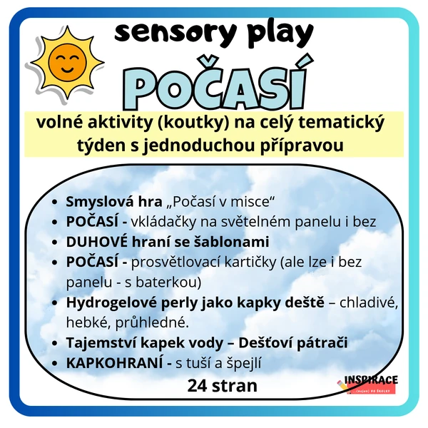 Sensory play - POČASÍ ☀️🌈💧