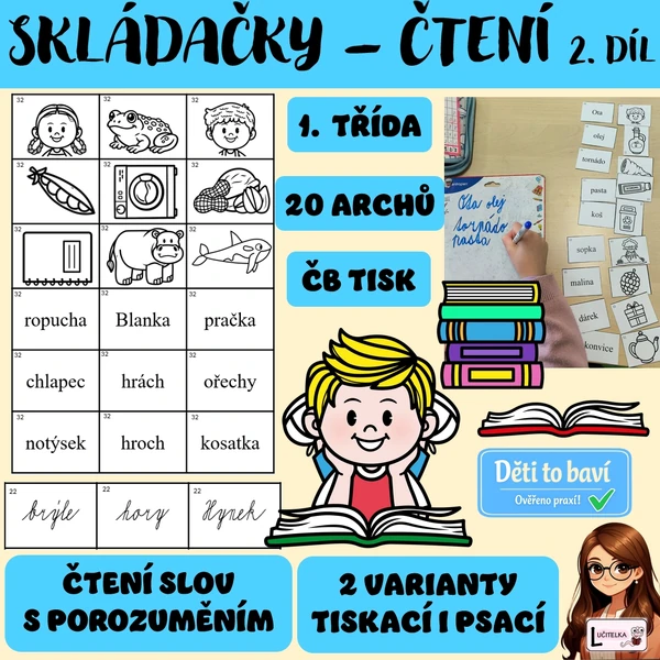 SKLÁDAČKY - ČTENÍ SLOV 2. DÍL 