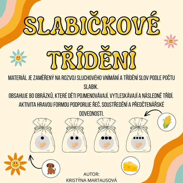 Slabičkové třídění - 80 obrázků k třídění