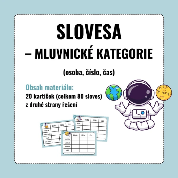 SLOVESA – mluvnické kategorie (osoba, číslo, čas)
