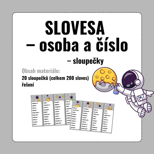 SLOVESA (osoba a číslo) – sloupečky