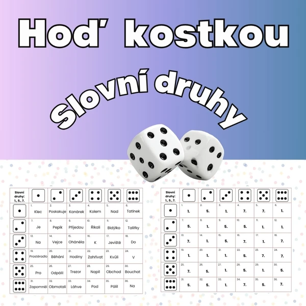 Hoď kostkou - Slovní druhy