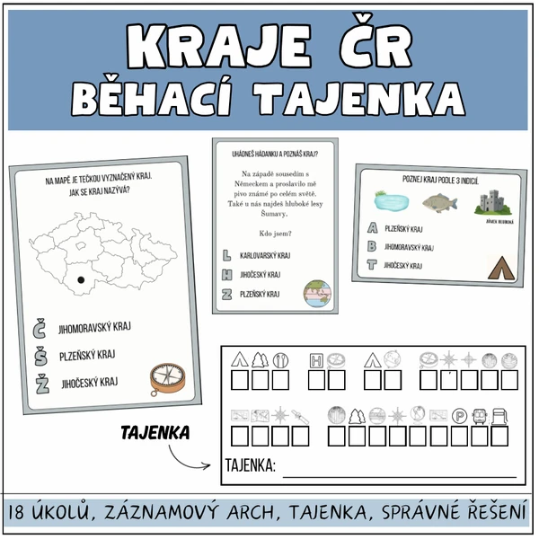 Kraje ČR - běhací tajenka