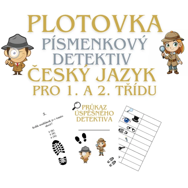 Plotovka - písmenkový detektiv, český jazyk pro 1. a 2. třídu
