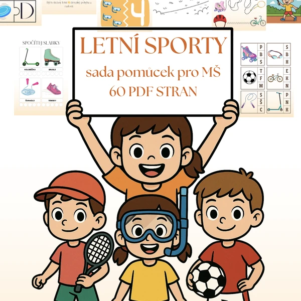 🏅☀️🎾 LETNÍ SPORTY – výukový PDF soubor pro děti v MŠ 🏊‍♀️🚴‍♂️⚽