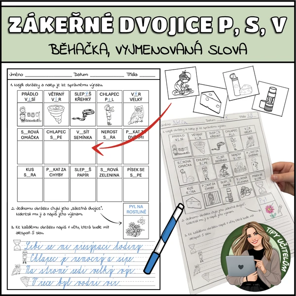 Běhačka - zákeřné dvojice - vyjmenovaná slova po P, S, V