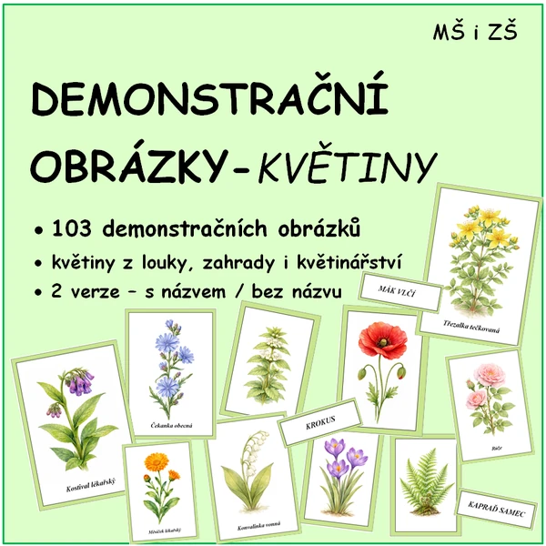 KVĚTINY - demonstrační obrázky
