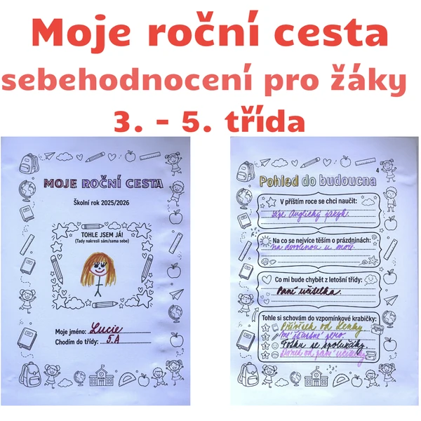 Moje roční cesta - sebehodnocení pro 3. - 5. třídu ZŠ