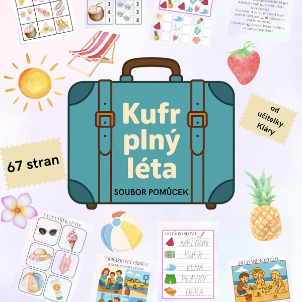 🧳☀️🍉 KUFR PLNÝ LÉTA – výukový PDF soubor pro děti v MŠ 🏖️🍓✈️