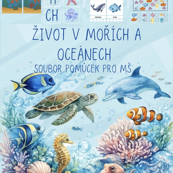 🌊 ŽIVOT V MOŘÍCH A OCEÁNECH (bez barevného pozadí) 🐢🐠