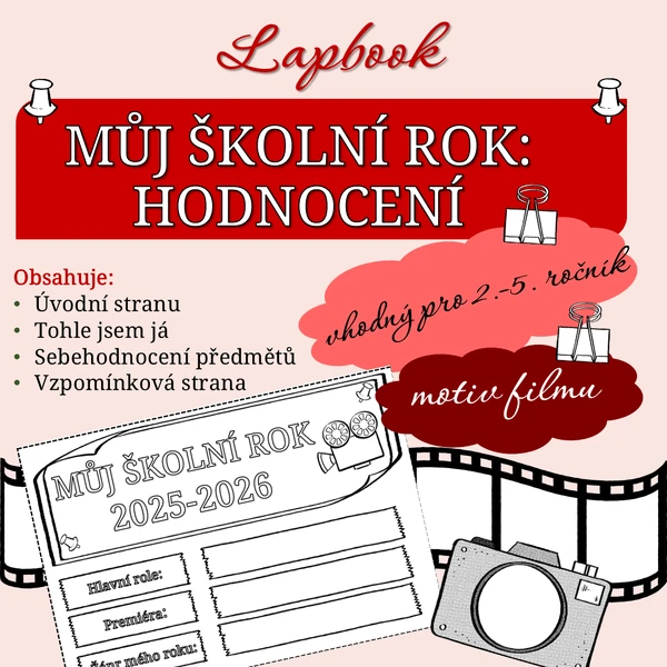 Lapbook: Můj školní rok - hodnocení