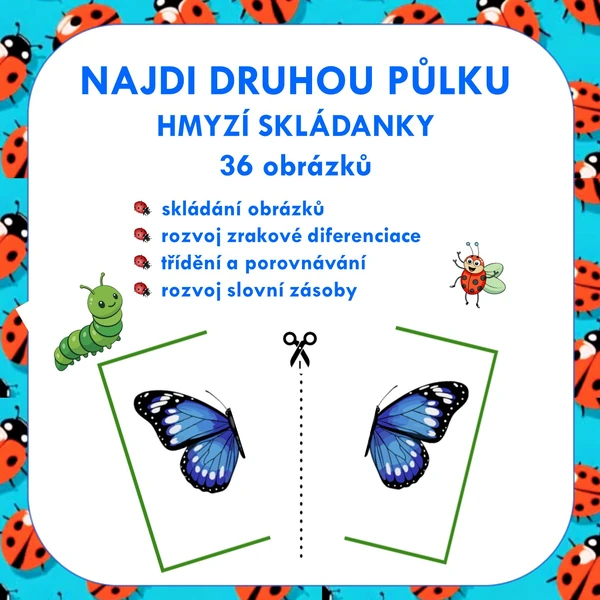 NAJDI DRUHOU PŮLKU - HMYZÍ SKLÁDANKY