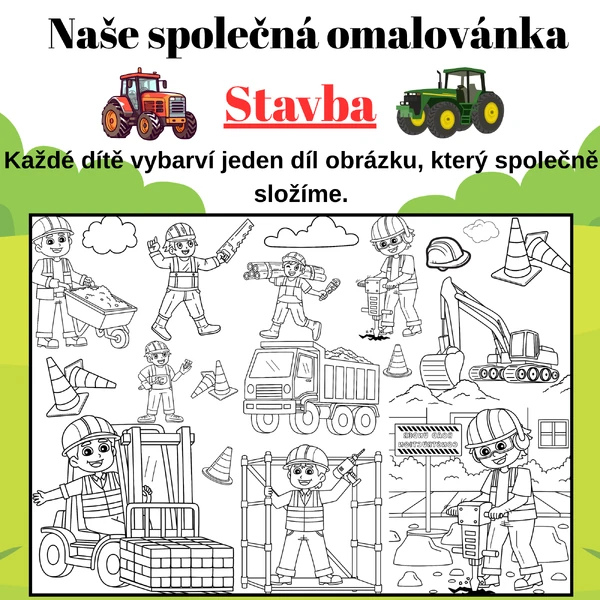Stavba | velká skládací omalovánka - 2/8/18ks