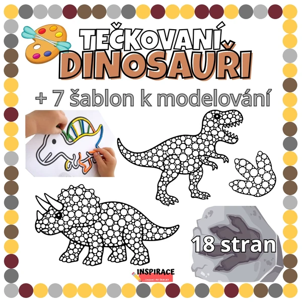 Puntíkaté - tečkované obr. DINOSAUŘI🦕