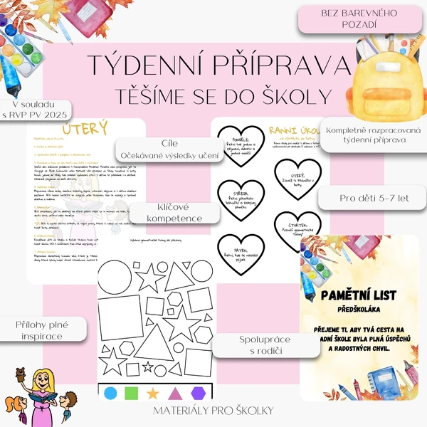 Týdenní příprava - Těšíme se do školy (bez barevného pozadí)