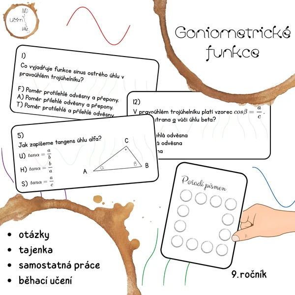 Goniometrické funkce - opakování (Treasure Hunt)