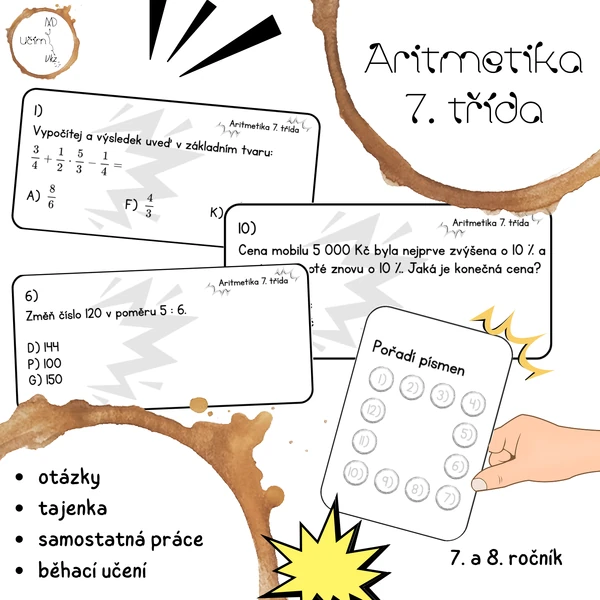 Opakování - aritmetika 7. třída (Treasure Hunt)