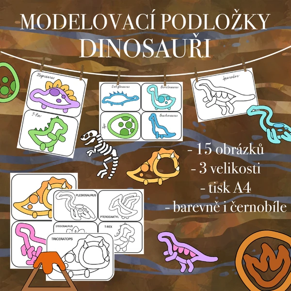 Modelovací podložky - Dinosauři
