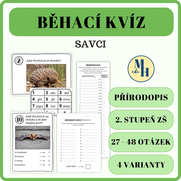 Běhací kvíz - savci