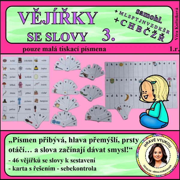 VĚJÍŘKY SE SLOVY 3 – malá písmena