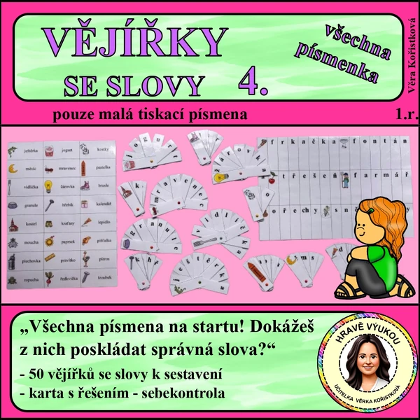 VĚJÍŘKY SE SLOVY 4 – malá písmena