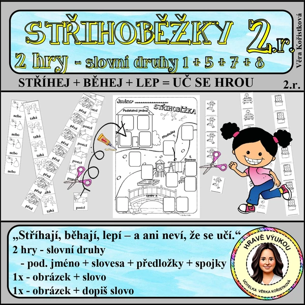 STŘIHOBĚŽKY – SLOVNÍ DRUHY – ZAČÍNÁME 1 + 5 + 7 + 8