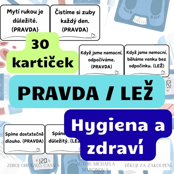 HYGIENA a ZDRAVÍ - pravda/lež - černobílé