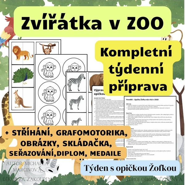 Zvířátka v ZOO - Kompletní týdenní příprava