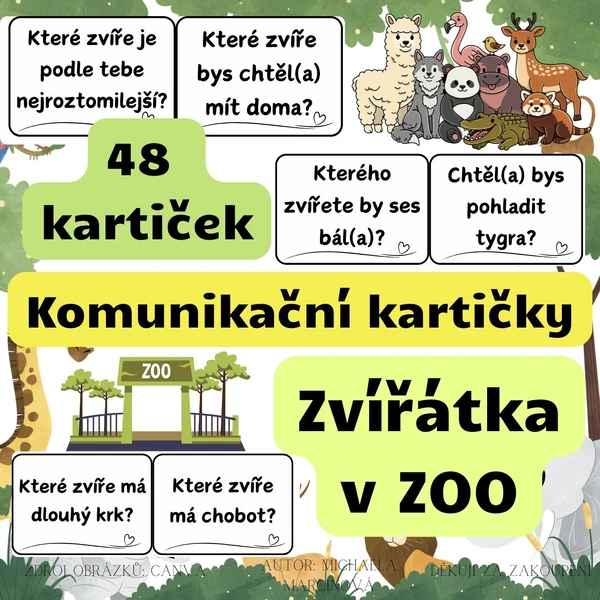 ZVÍŘÁTKA V ZOO - Komunikační kartičky